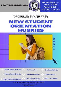 Huskies you are cordially invited to join us for our 2024-2025 New Student Orientation from 9:00am until 11:30am